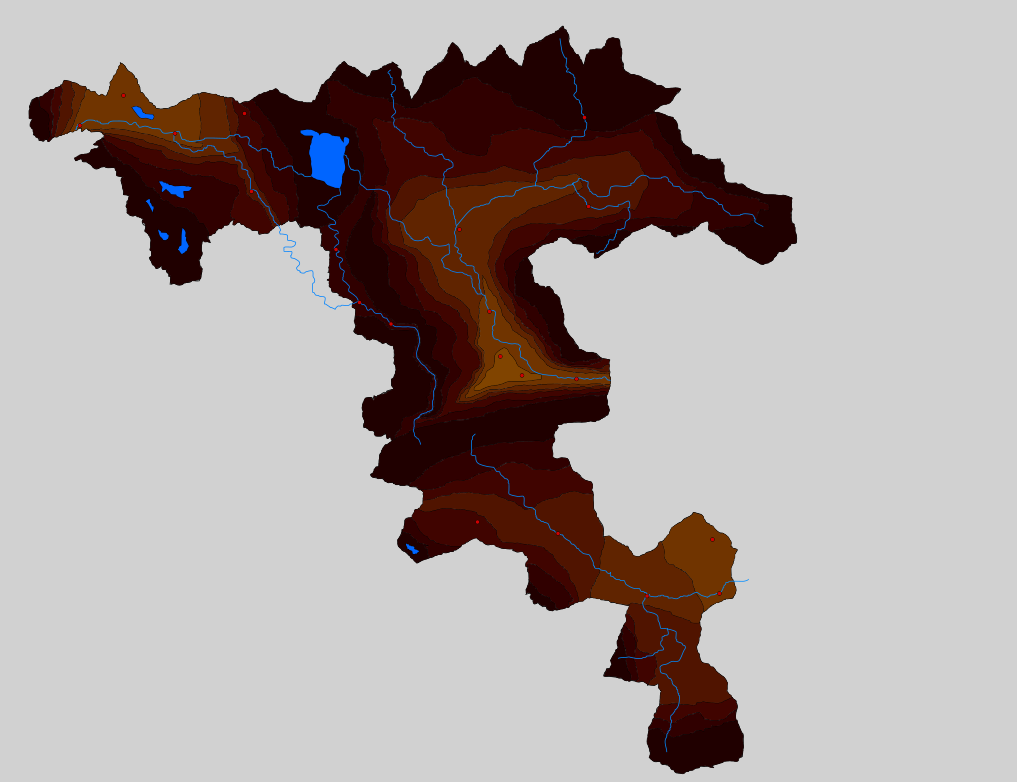 Carte physique des 4 vallées