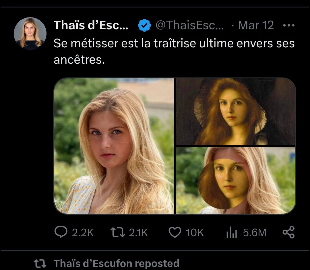 Alerte!!! Thais d'Escufion est une Beurette!!!🇩🇿