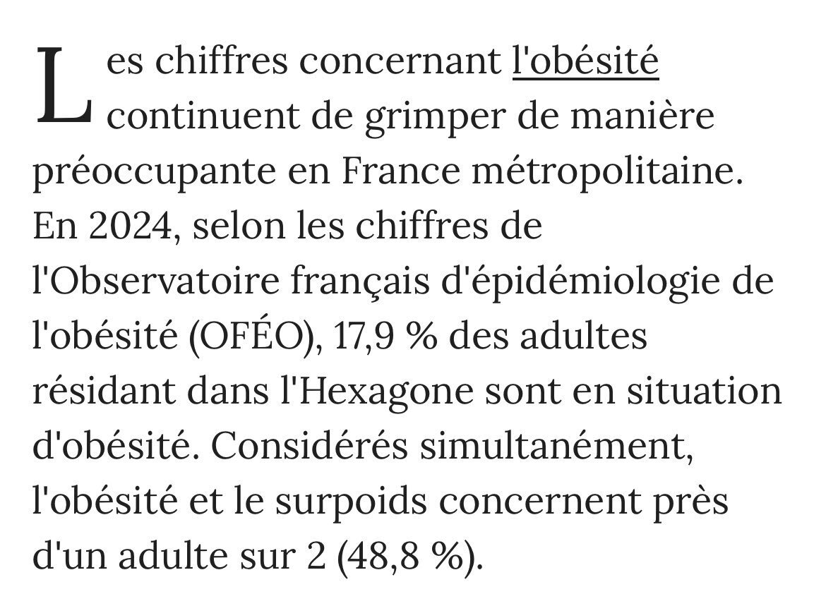 49% des FRANÇAIS obèses ou en surpoids