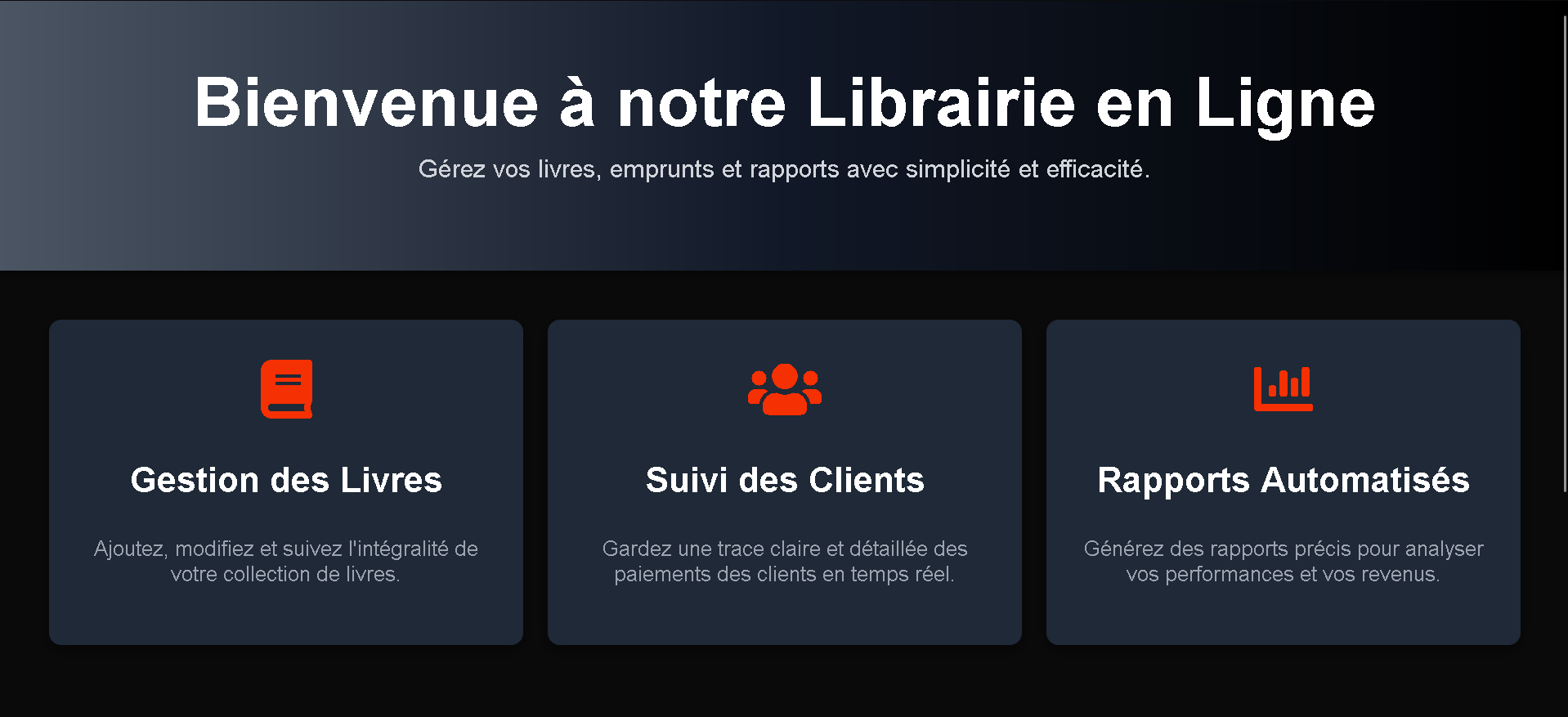 Aperçu du projet Librairie en ligne