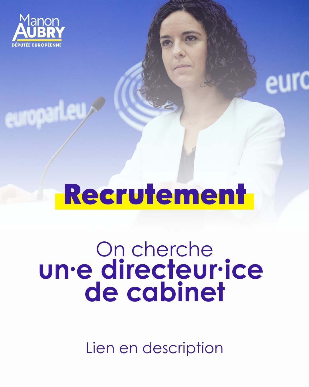 [ALERTE EMPLOI] Manon AUBRY cherche son DIRECTEUR de CABINET