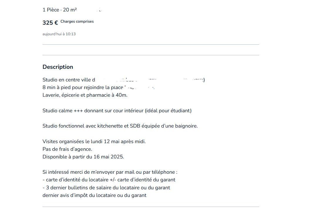 Ça demande des garants pour un loyer à 300e :)