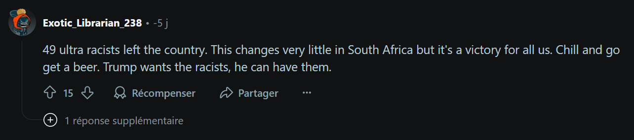 Afrique du Sud : Colère contre les afrikaners qui immigrent aux USA