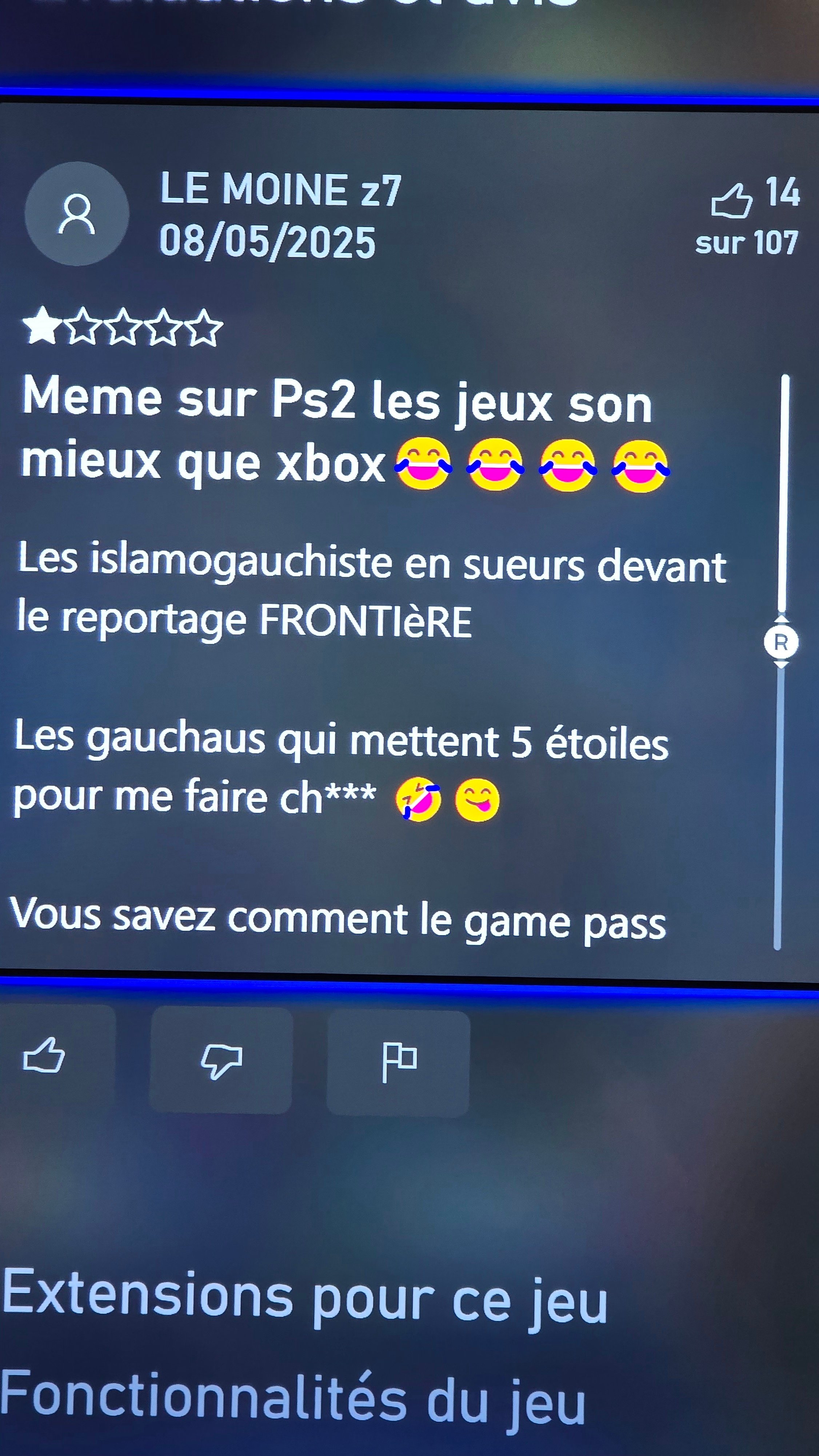 Aya les commentaires de ce khey sur xbox