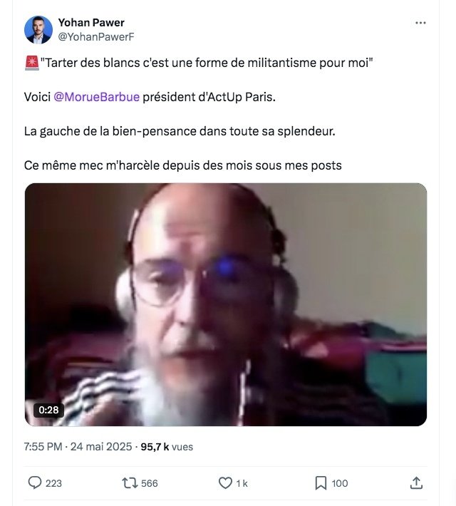 Il se fait prendre en flagrant délit de racisme. Il  MENACE ceux qui l'expose.