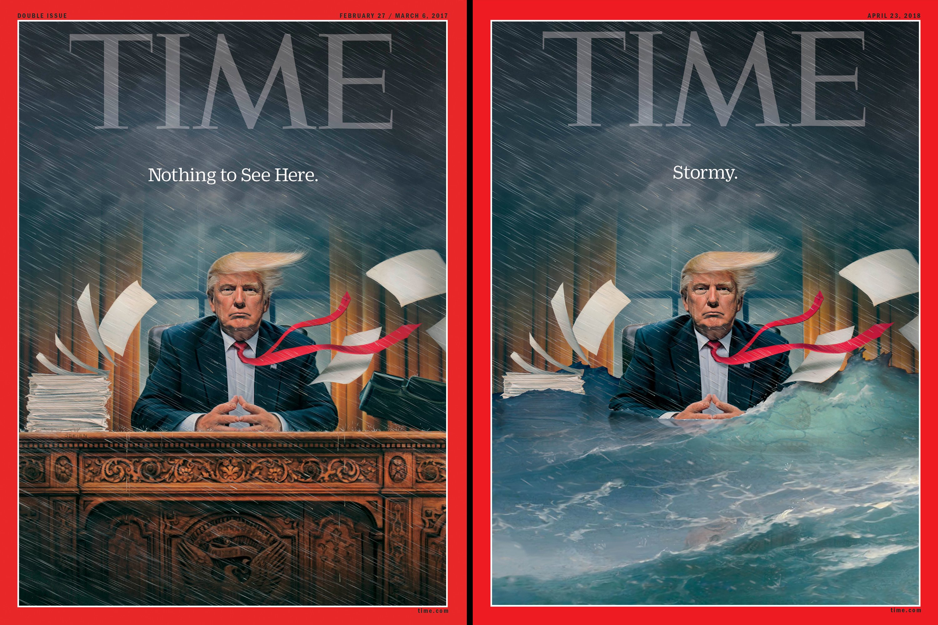 la cravate de trump représente quoi sur cette image ?