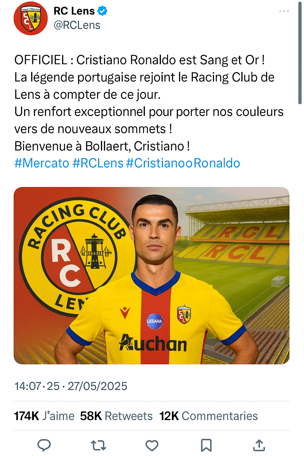 CR7 signe à LENS