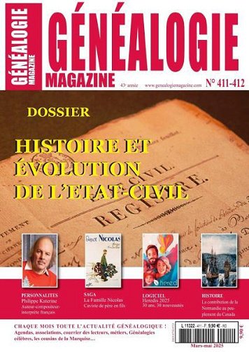 Généalogie N°411-412 - Mars-Mai 2025