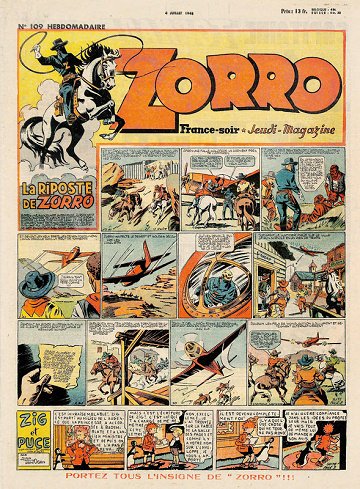 Zorro - Jeudi magazine - Tomes 109 à 133