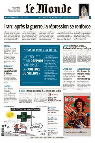 Le Monde du Jeudi 3 Juillet 2025
