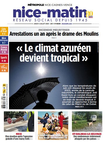 Pack Journaux Groupe Nice-Matin (8 éditions) - 3 Juillet 2025