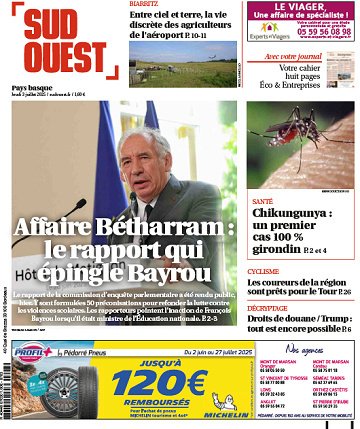 Sud Ouest (5 éditions) - 3 Juillet 2025