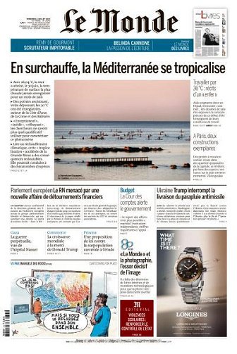 Le Monde du Vendredi 4 Juillet 2025