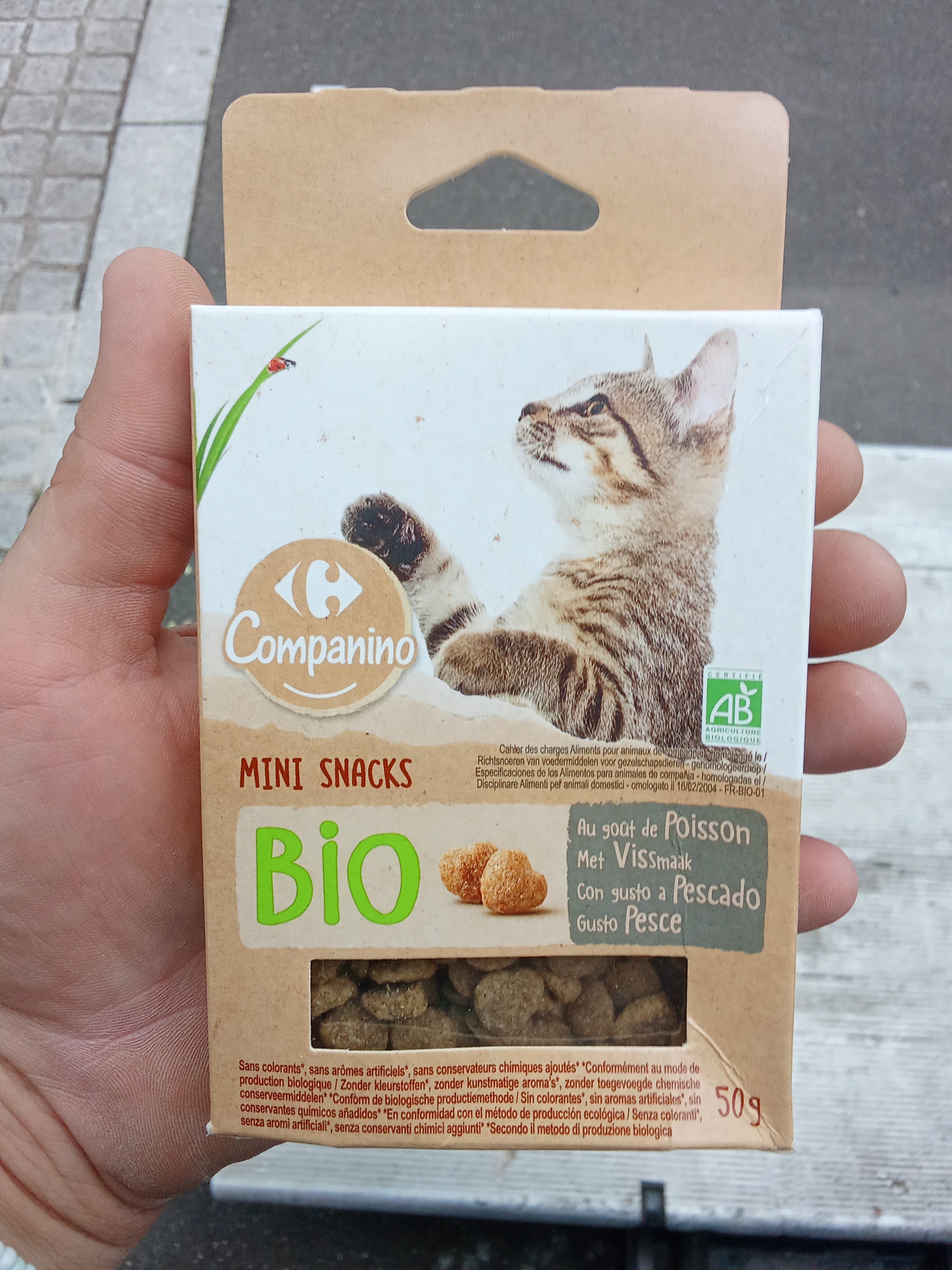 Friandise pour chat snack au poulet Bio 50g