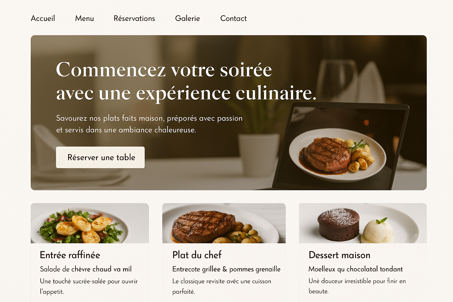 Site vitrine — Restaurant