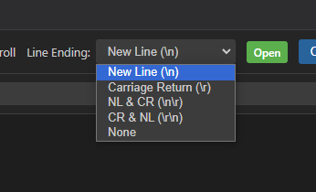 Line Ending Options
