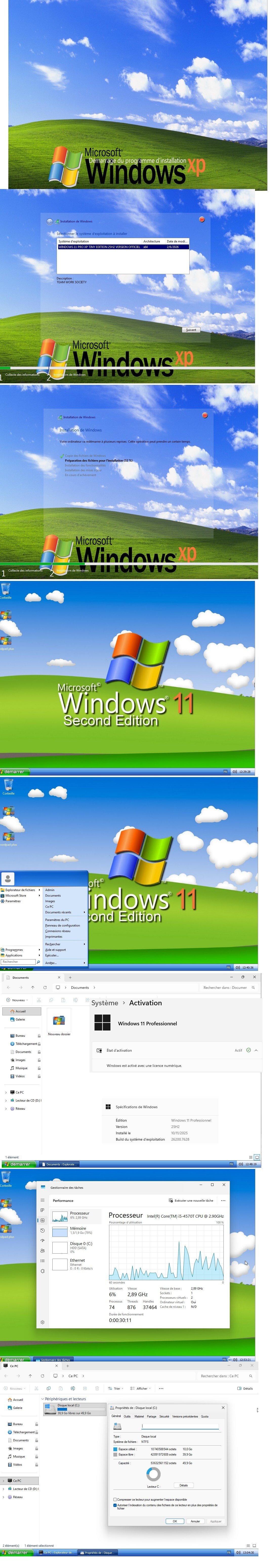 EXCLUSIF WINDOWS 11 PRO XP TINY EDITION 25H2 VERSION OFFICIEL BUILD (26200.7628) X64 FR TEAM WORK SOCIETY