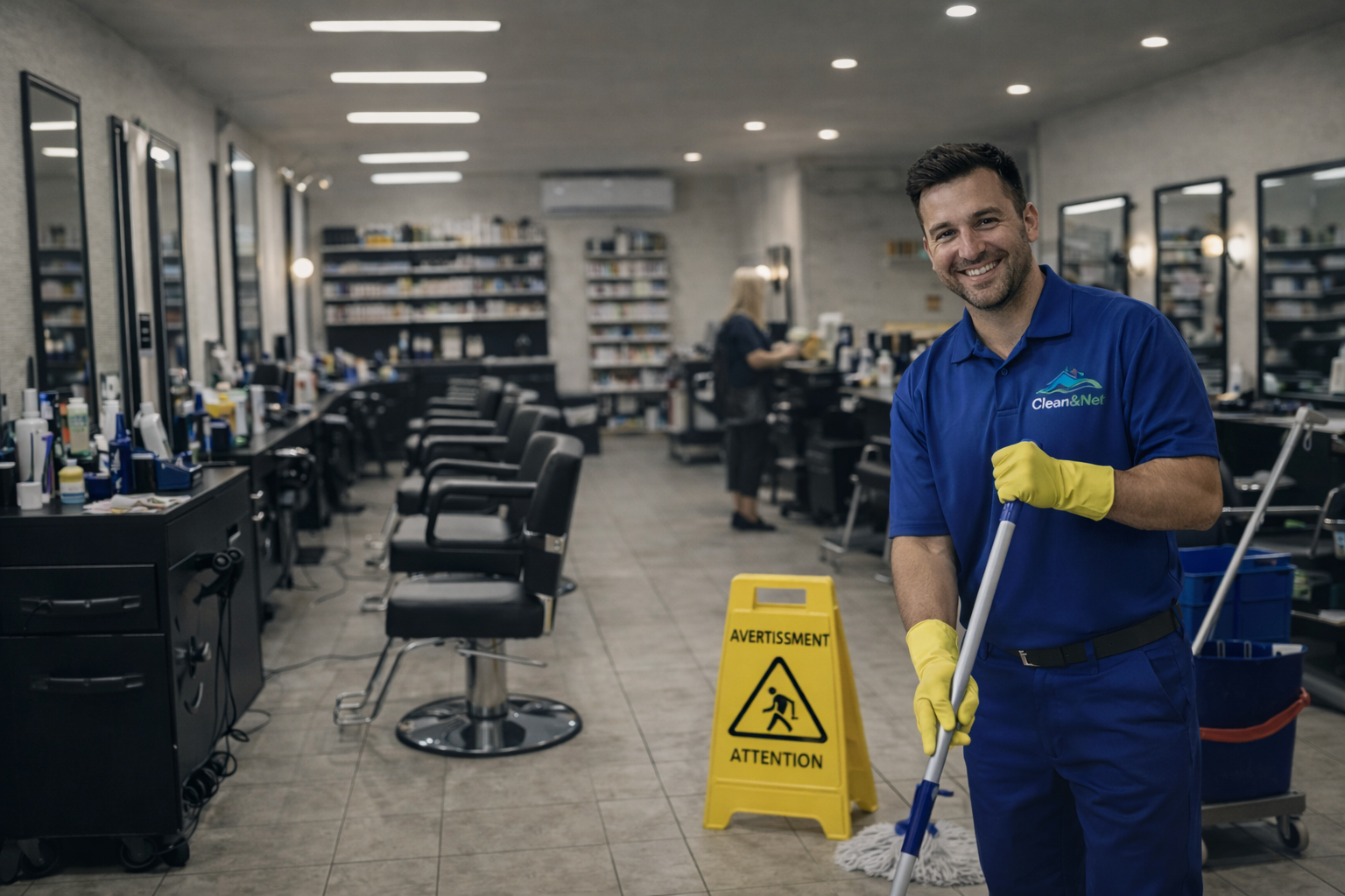 Nettoyage salon de coiffure Clean et Net