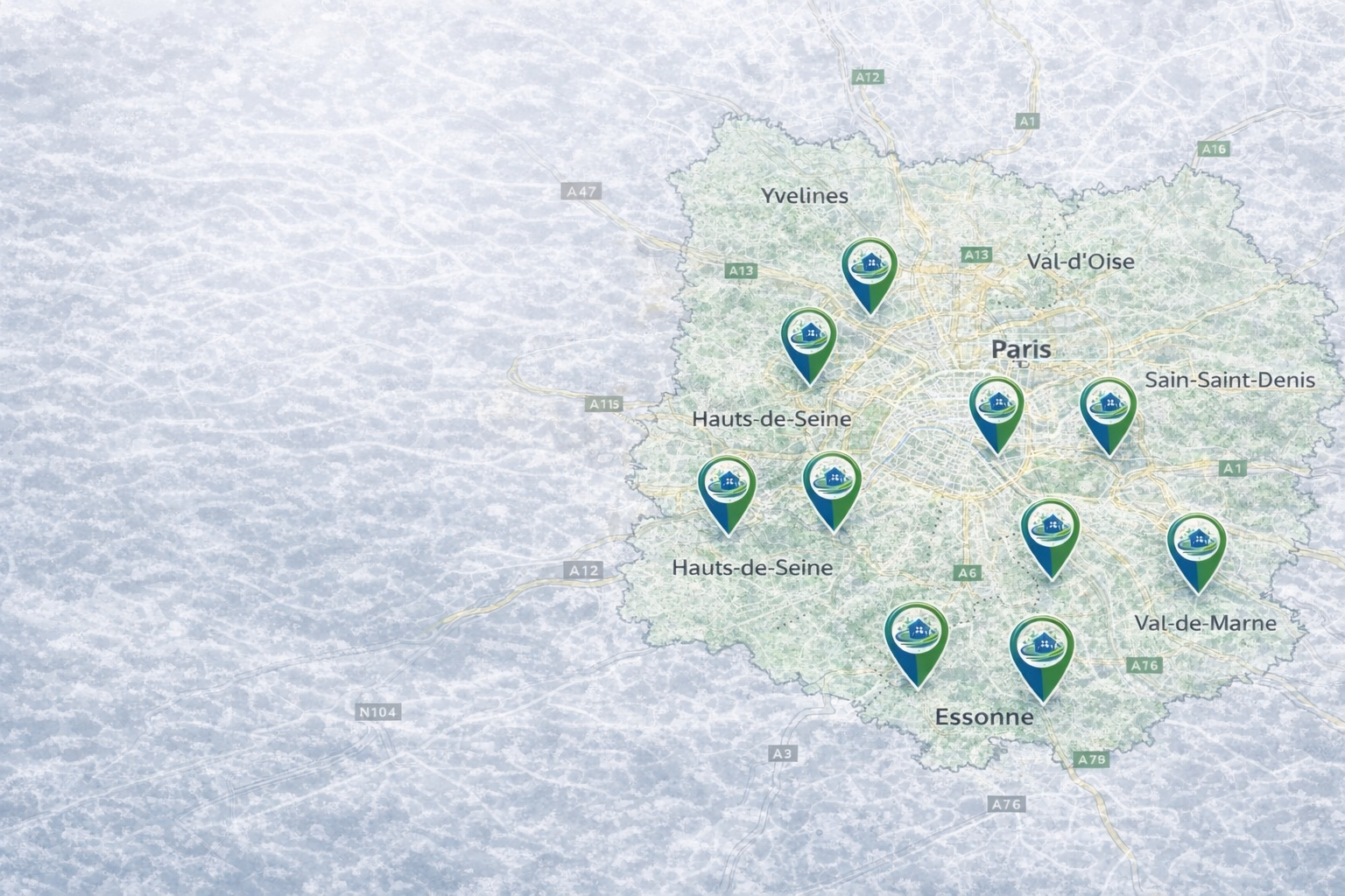 Carte Île-de-France Clean et Net