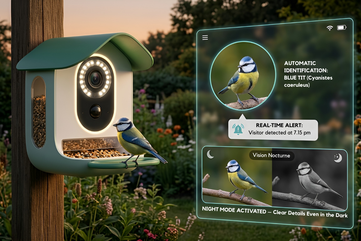 Smart bird birdhouse with HD camera and Birdfy night vision