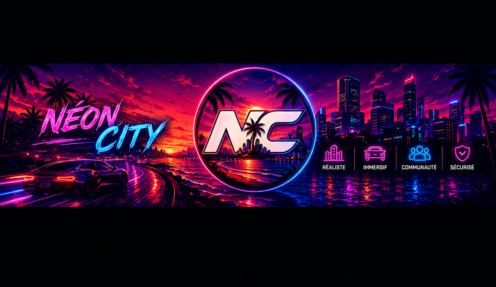 🌃 Néon City RP | 💎 Semi-Whitelist • 🎮 Custom UI • 🚗 Véhicules Addons
