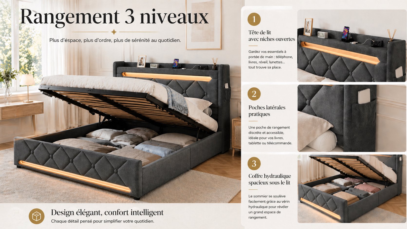 Rangement 3 niveaux