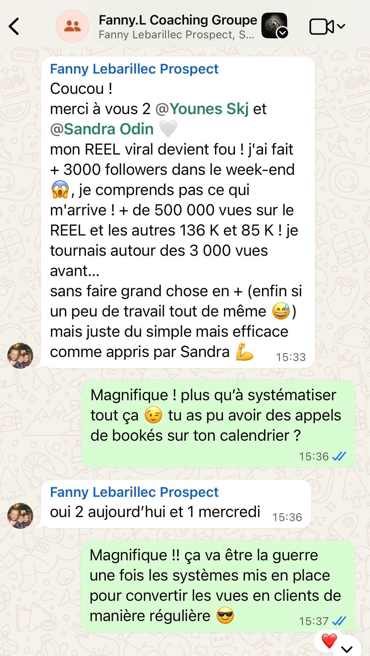 Résultats de Fanny : posts viraux et ventes