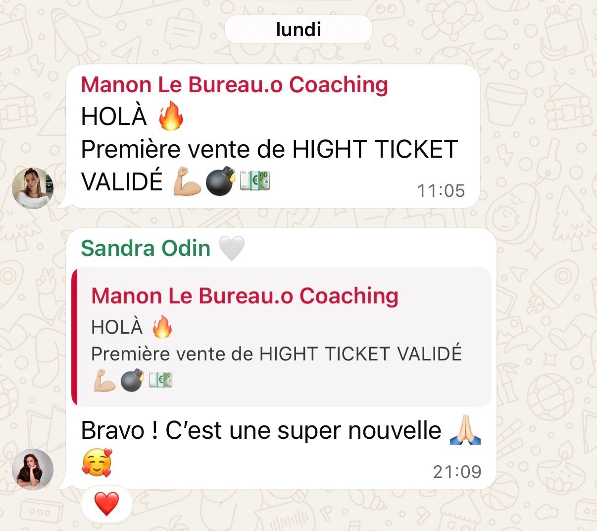 Résultats de Manon & Luc : 1 710 € en 1 semaine