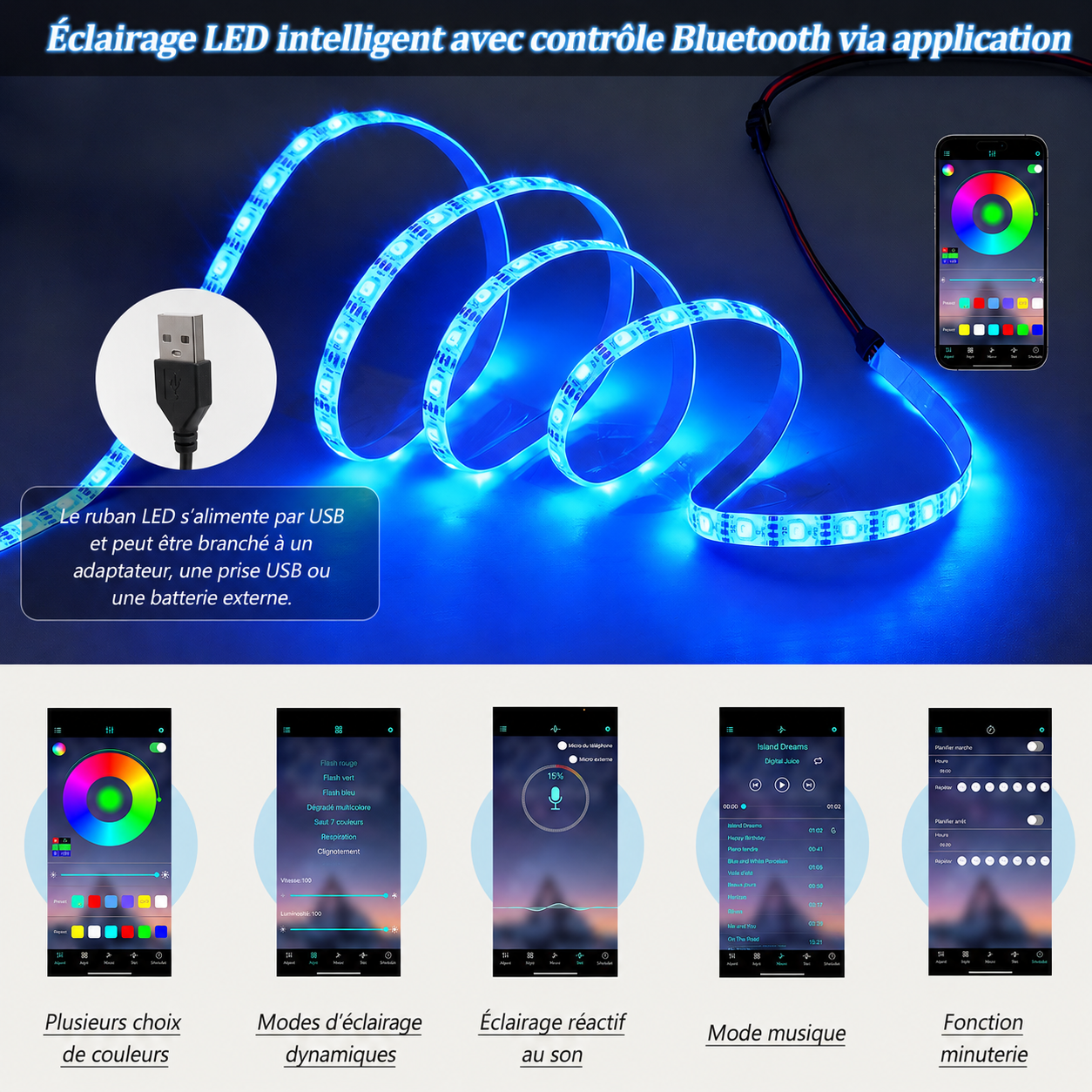 Éclairage LED réglable par application LotusLantern