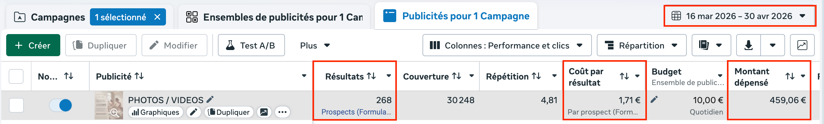 Résultat campagne pré-ouverture Pilates