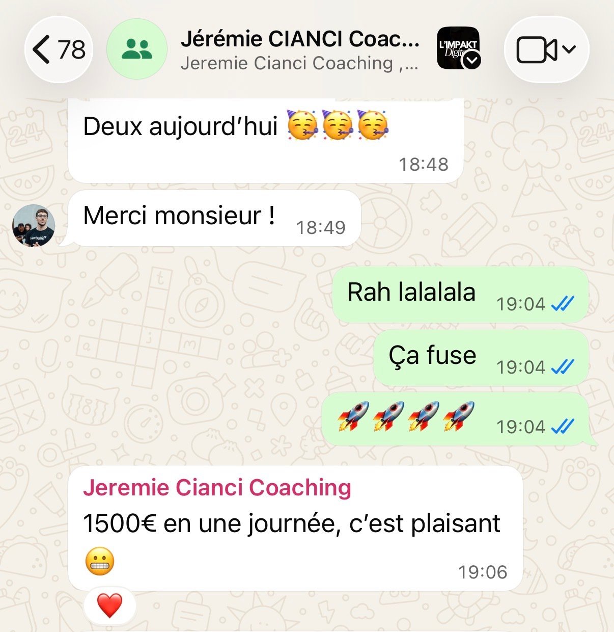 Jérémie : 1 500€ en une journée