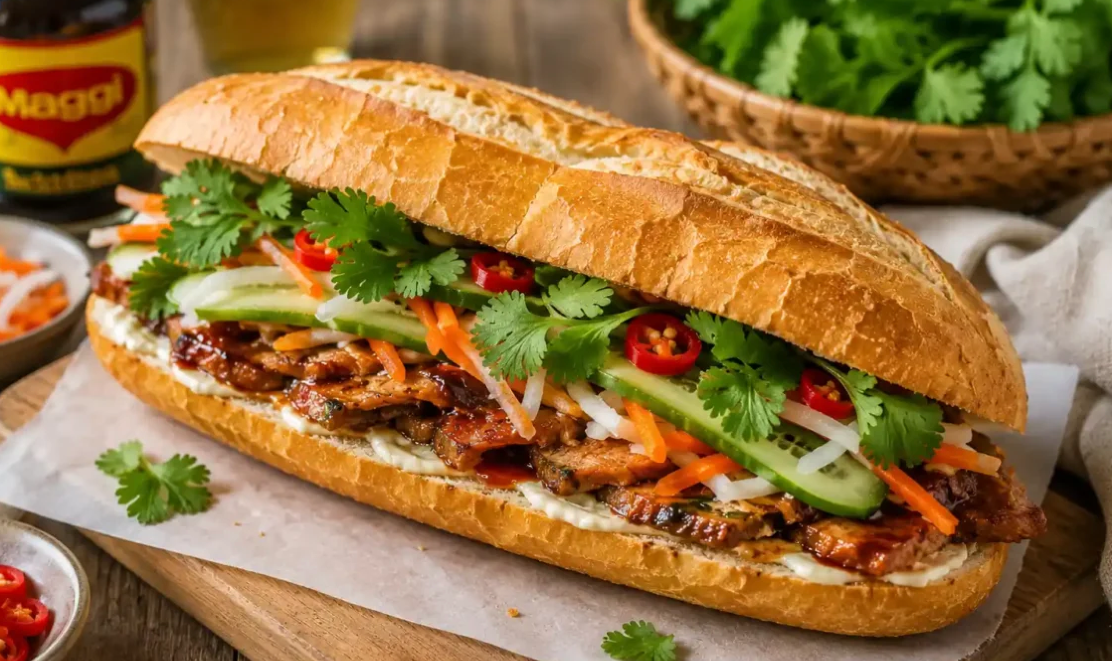 Bánh mì vietnamien garni