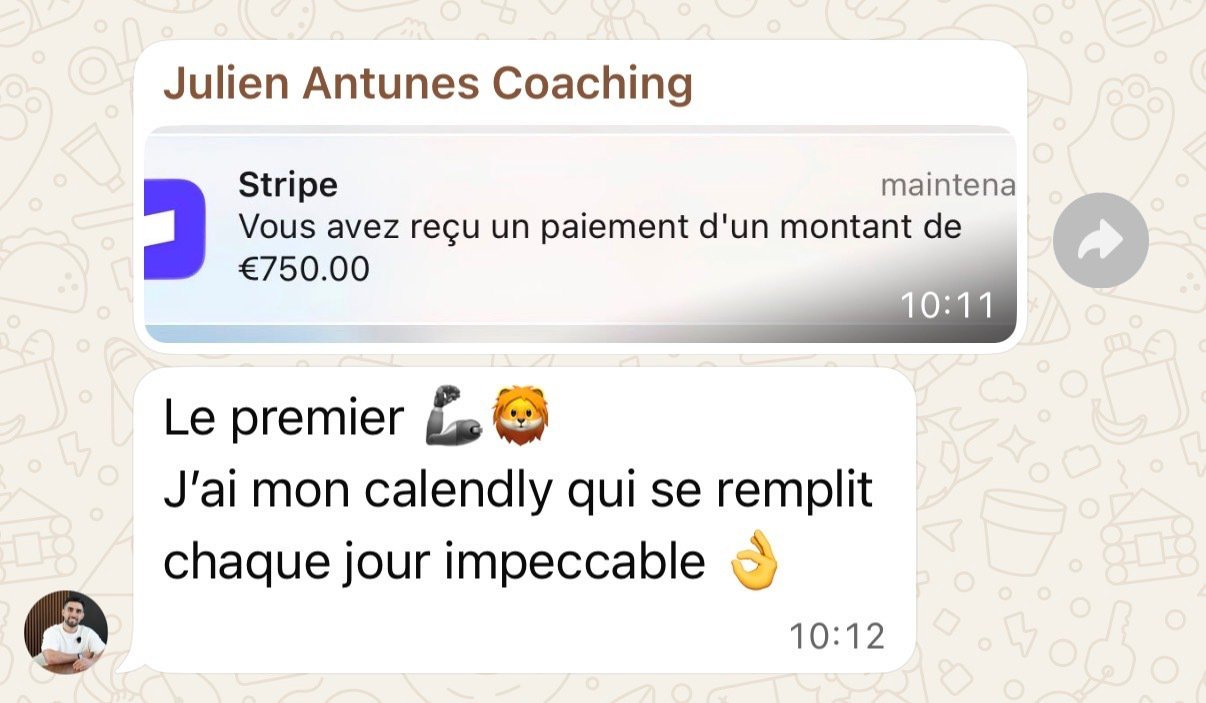 Client : calendrier rempli et première vente à +750€ en automatique