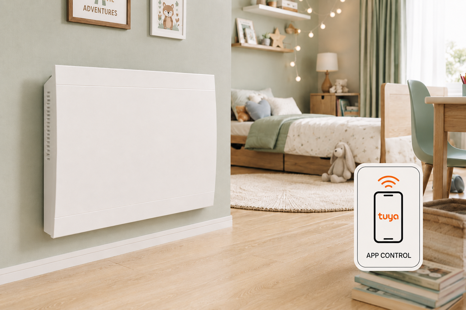 Radiateur FONTEA CONNECT à inertie fonte Wi-Fi pilotable depuis un smartphone