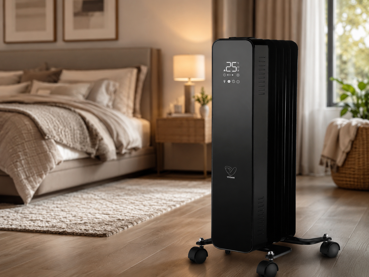 Radiateur mobile bain d'huile noir COSYOIL Voltman avec télécommande