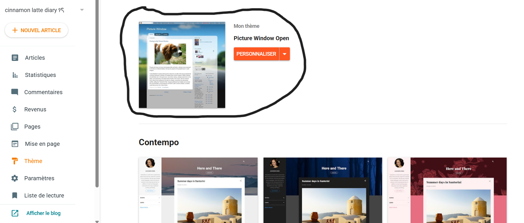 Thème Blogger