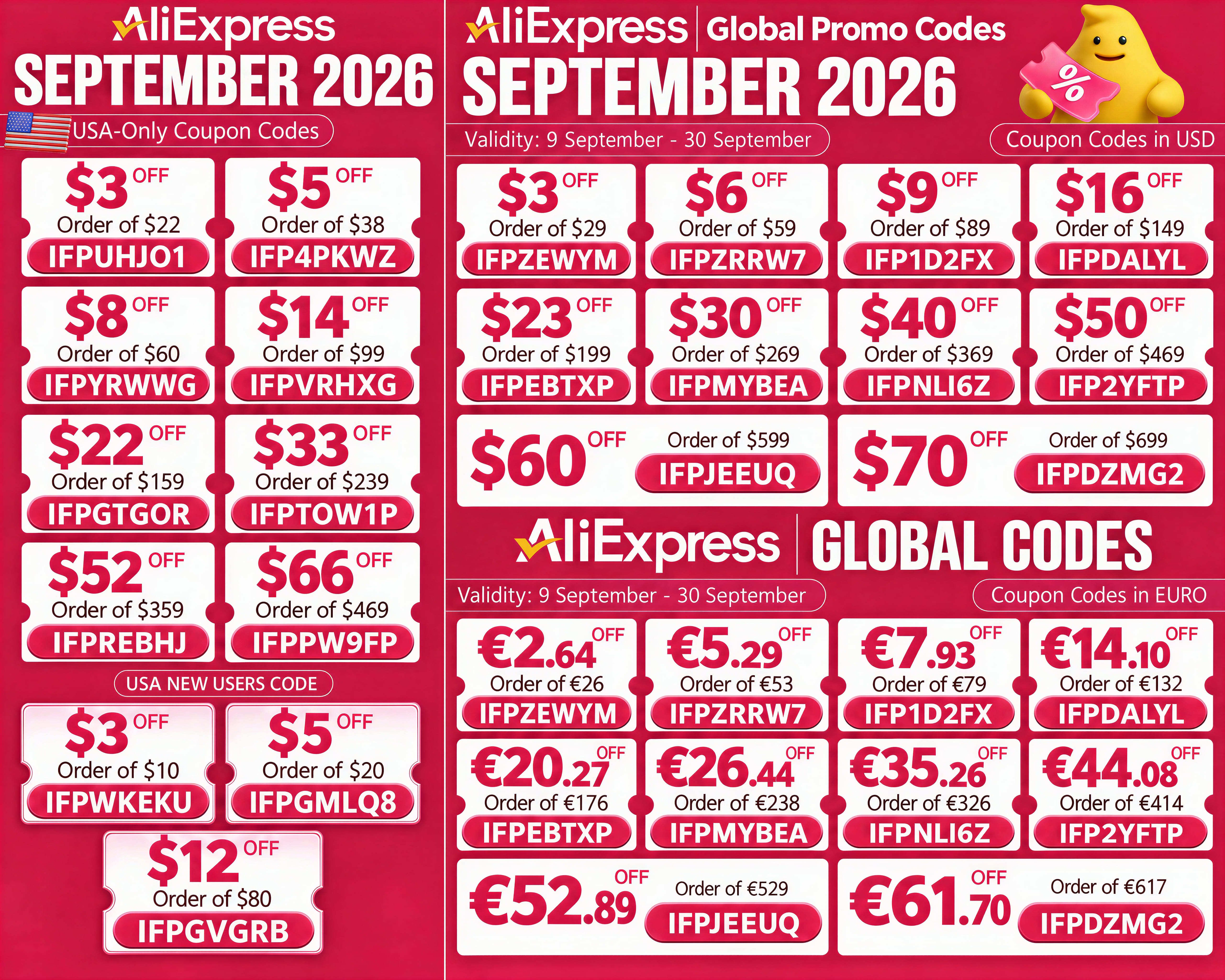 AliExpress August 2026 Promo Codes for the whole month , Verified ...